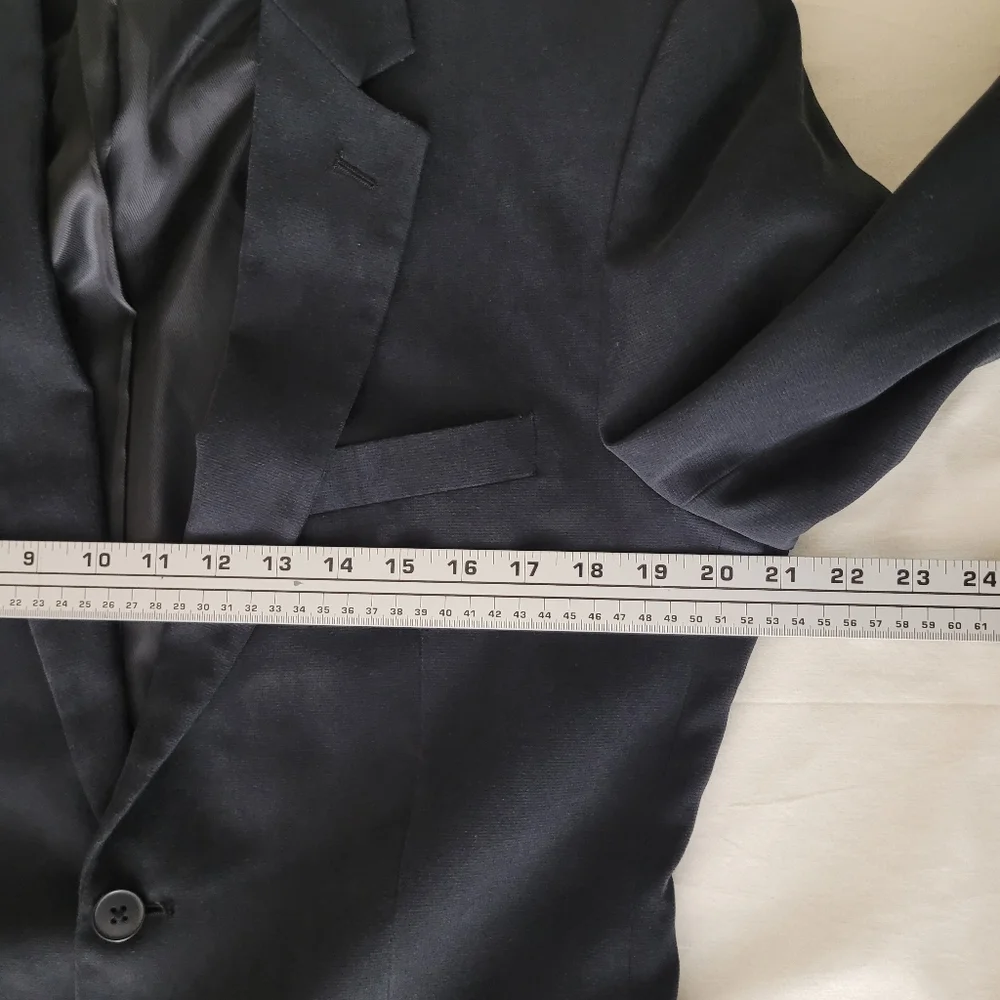 40R Via Europa For Macy's Mens‎ Charcoal Black Sueded Blazer